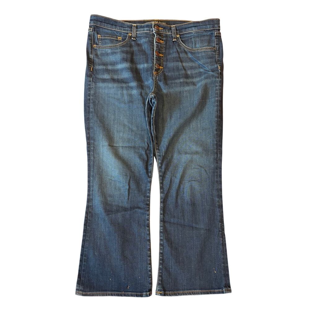 VERONICA BEARD Women's Carolyn Baby Boot Jeans 32 Midnight Blue Denim - Damage